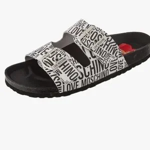 【関税＆送料込み】Moschino Slippers With Decoration MOSCHINO - Slipper With Logo Moschino